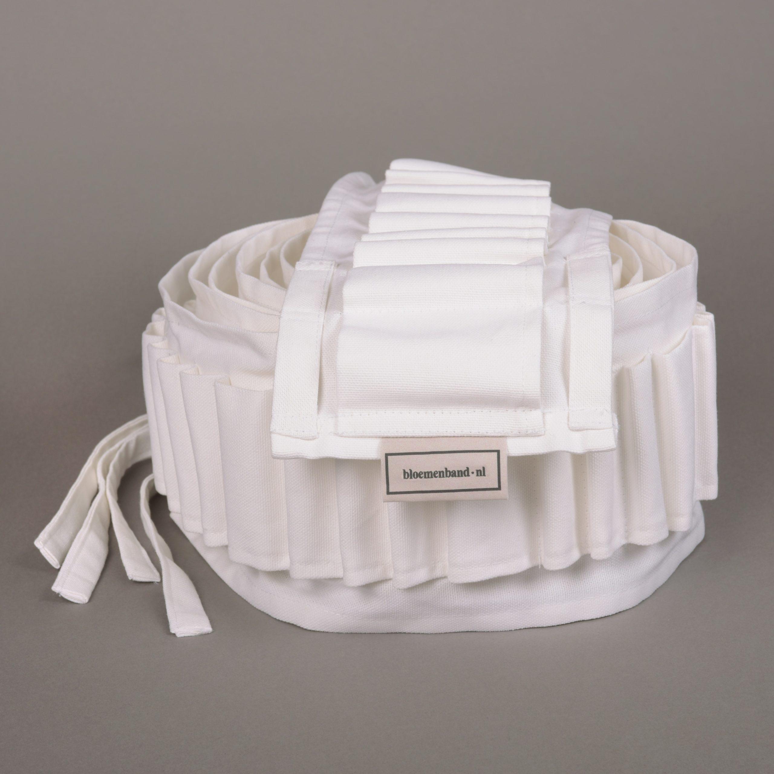 Witte Bloemenband voor om de uitvaartkist - Afbeelding 2
