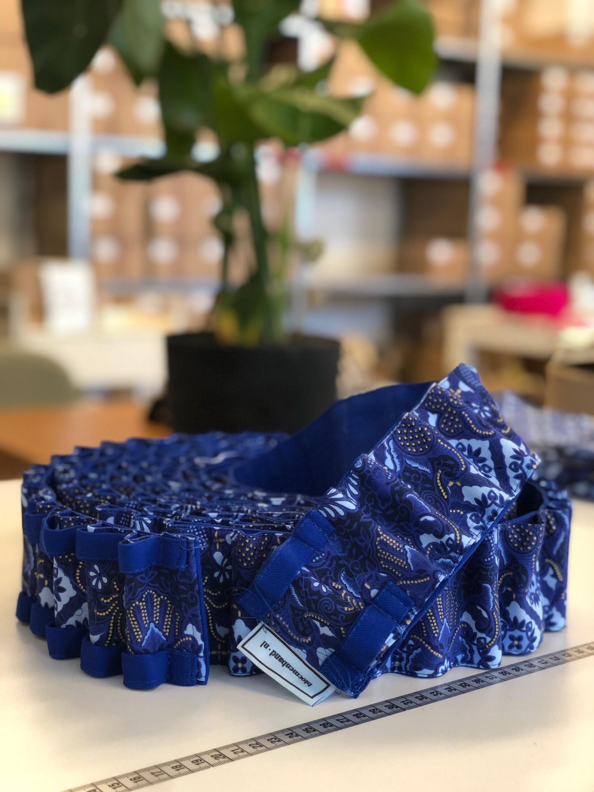 Bloemenband Special batik blue