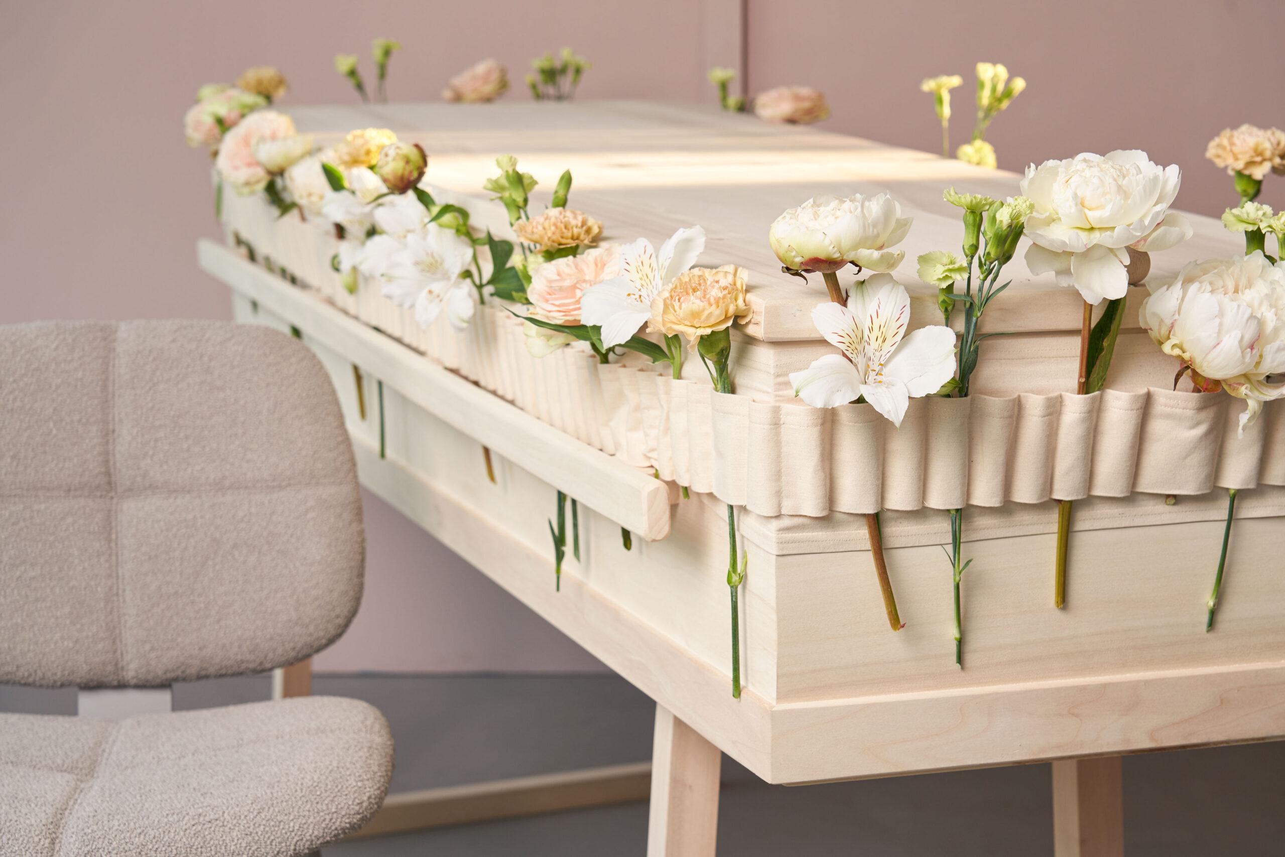 Bloemenband Ongebleekt Katoen voor om de uitvaartkist - Afbeelding 3