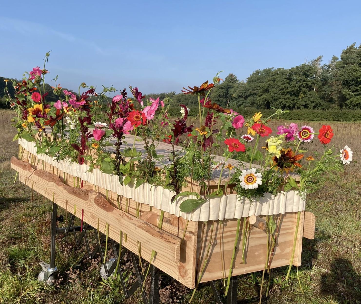 Bloemenband Ongebleekt Katoen voor om de uitvaartkist - Afbeelding 4