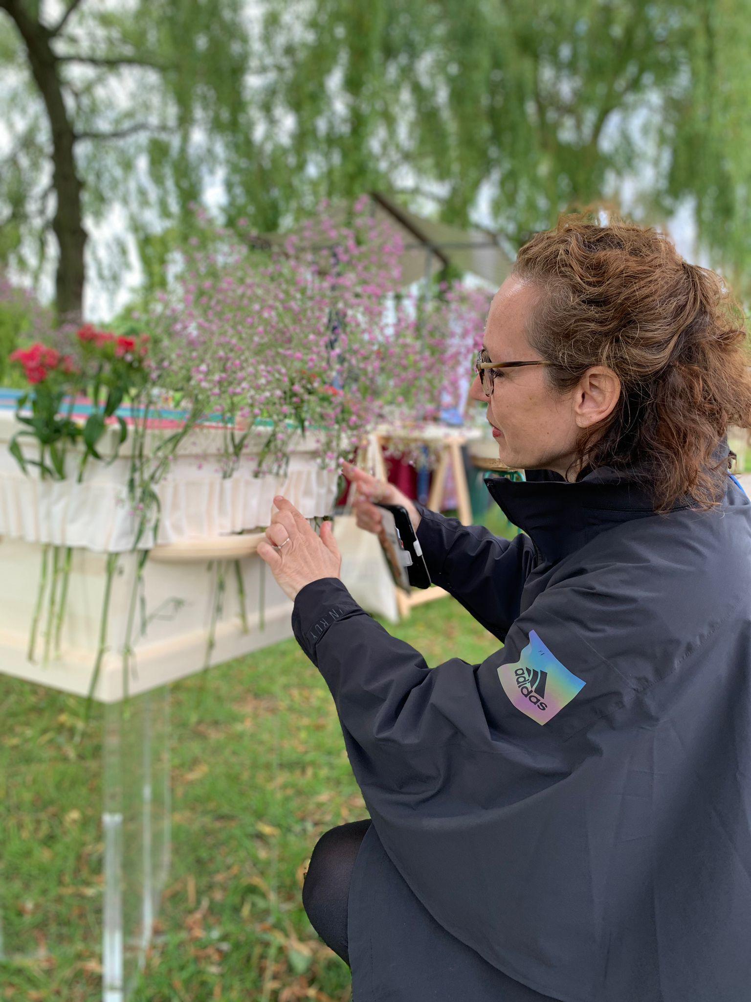 Bloemenband ongebleekt katoen met Kleurjekist