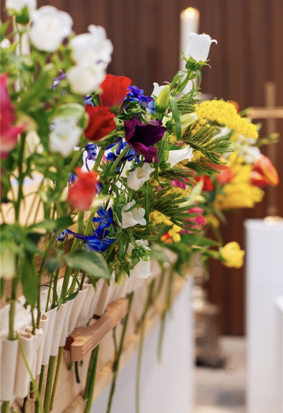 Bloemenband ongebleekt katoen van Buuren Uitvaart foto Ellemieke fotografie
