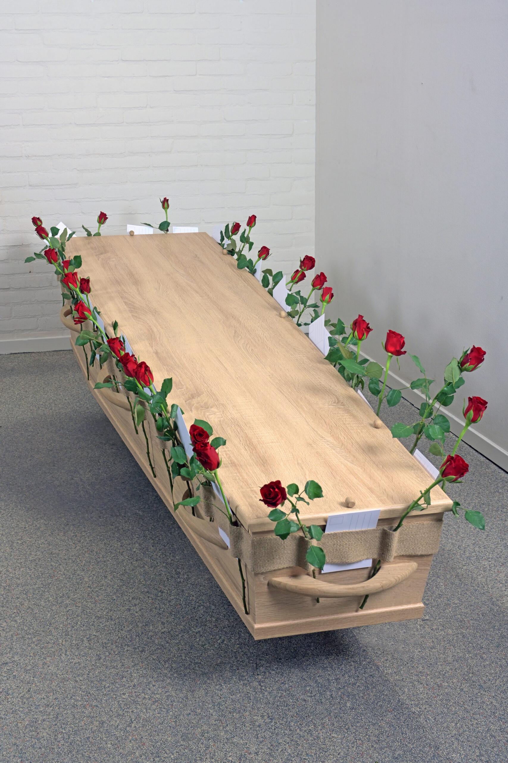 Memo Bloemenband voor om de uitvaartkist - Afbeelding 3